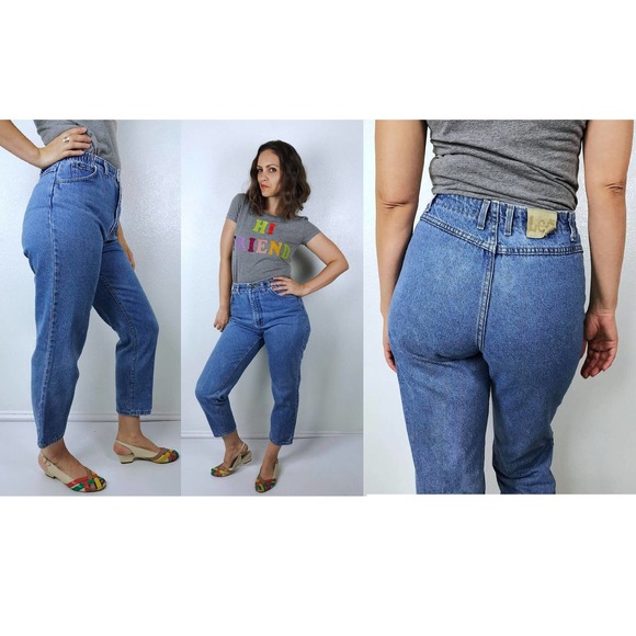 size 28 vintage 80s LEE high waisted MOM JEANS Medium/Large/26-29 tapered petite - Picture 1 of 10